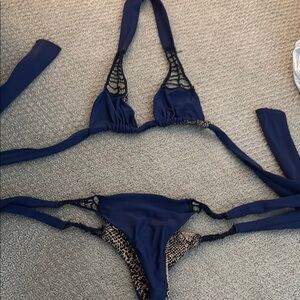 Acacia Navy Blue Bikini Set